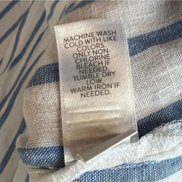 J. Jill Love Linen Easy Blue and White Striped Button Up Shirt- size 1X - Picture 12 of 12
